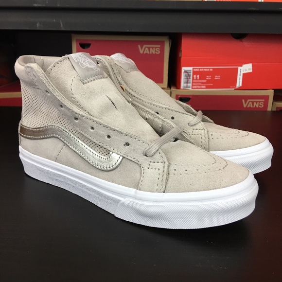 vans sk8 hi silver